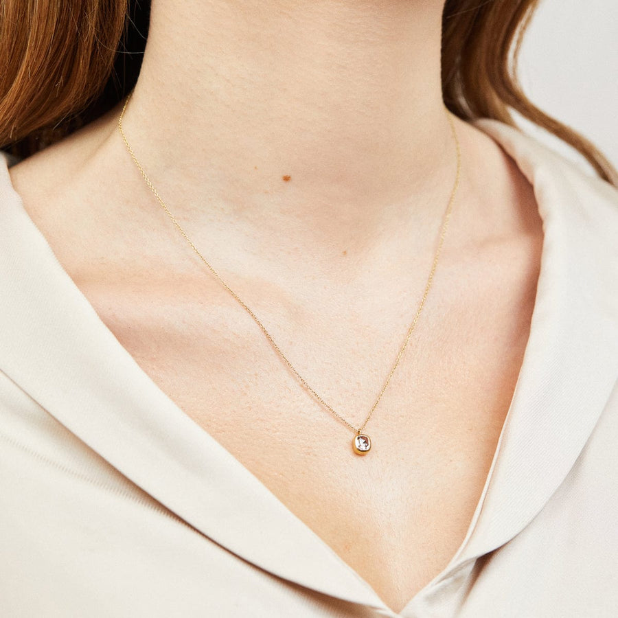Sophia Perez Jewellery Necklace 0.85ct Cushion Salt and Pepper Diamond Bezel Set Necklace