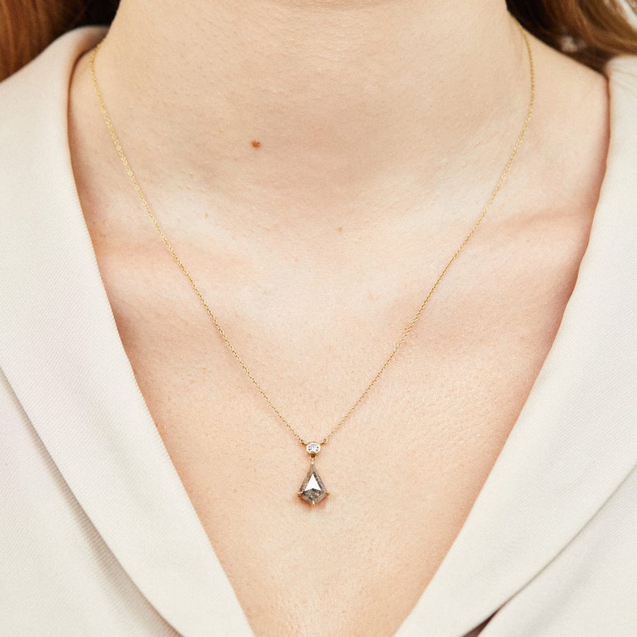 Sophia Perez Jewellery Necklace 1.26ct Kite Salt and Pepper Diamond Necklace