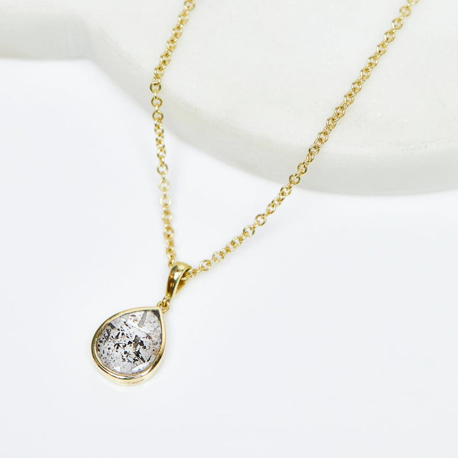 Sophia Perez Jewellery Necklace 1.45ct Salt & Pepper Pear Shape Diamond Necklace