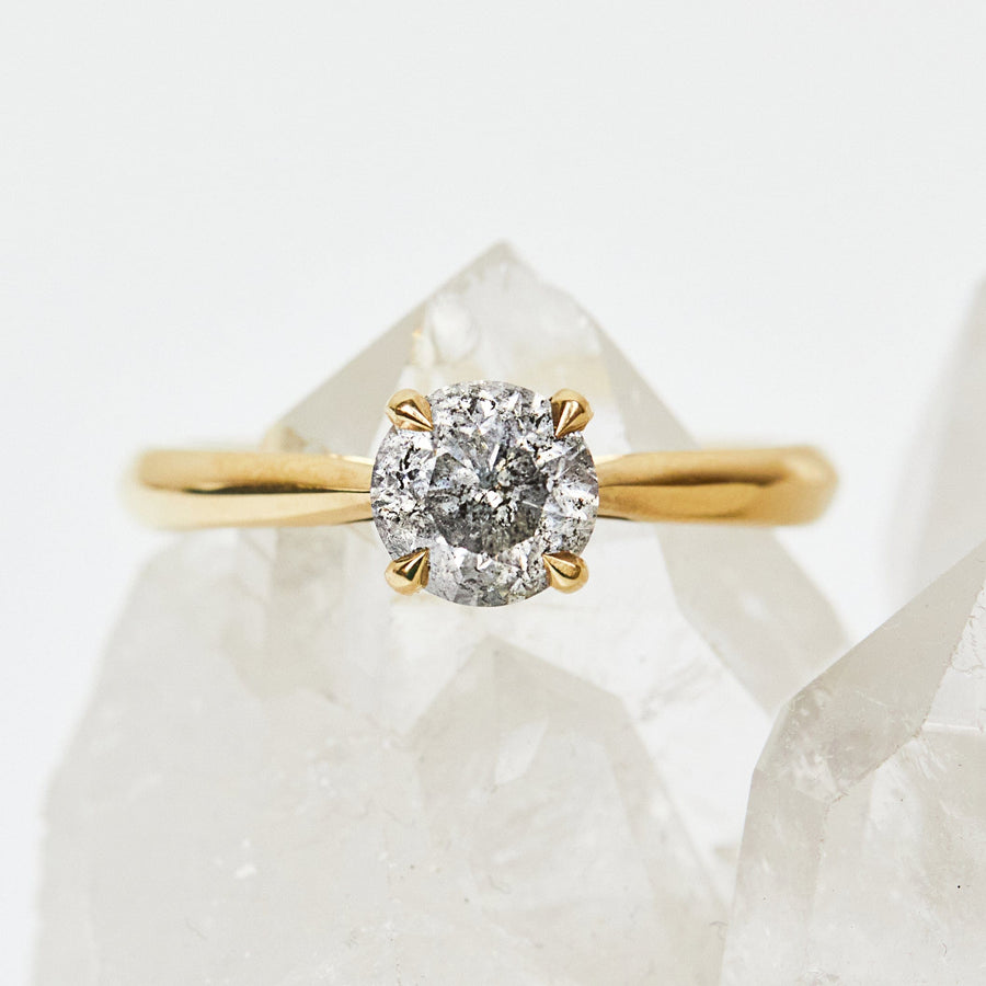 Sophia Perez Jewellery Rings 1.20ct Round Salt and Pepper Diamond Engagement Ring, Athena Setting