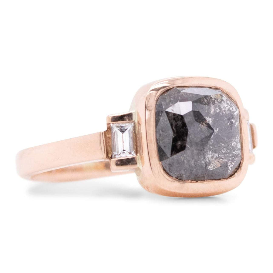 Sophia Perez Jewellery Rings Black Cushion Diamond Trilogy Ring