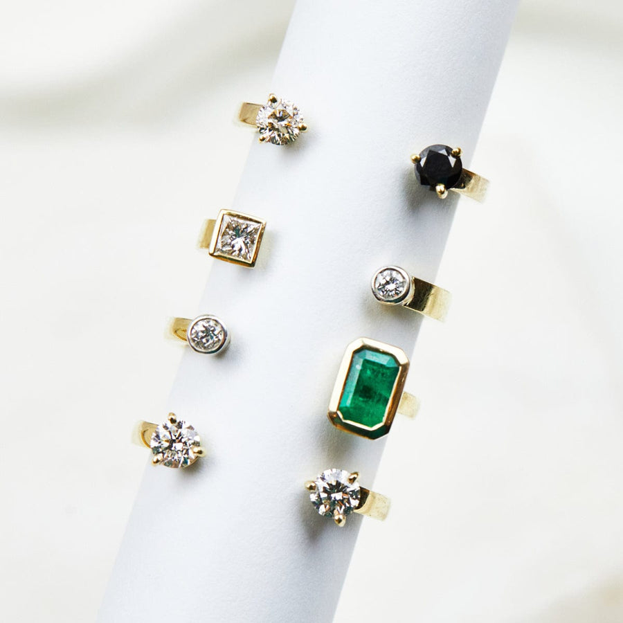 Sophia Perez Jewellery Rings Emerald & Diamond Dot Ring
