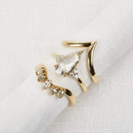18ct yellow gold salt and pepper pear diamond engagement one-of-a-kind ring