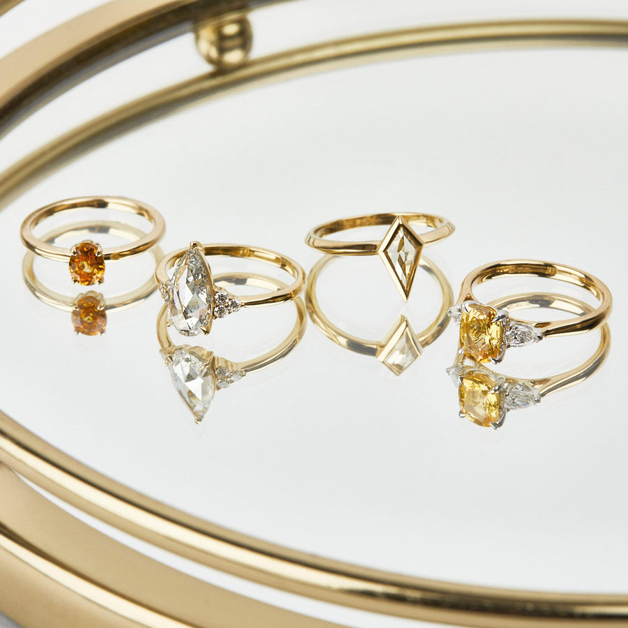 Sophia Perez Jewellery Rings Peppery Diamond & Trefoil Shoulder Ring