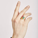 Coloured gemstone engagement rings