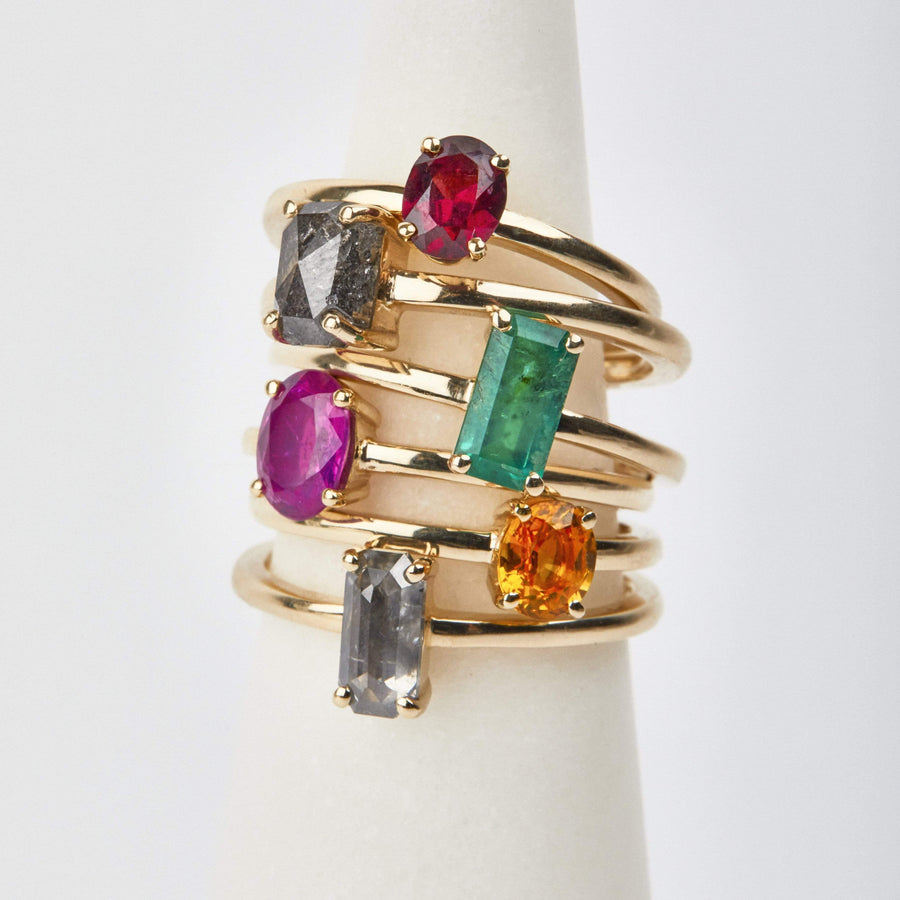 Sophia Perez Jewellery Rings Salt & Pepper Diamond Gold Stack Ring