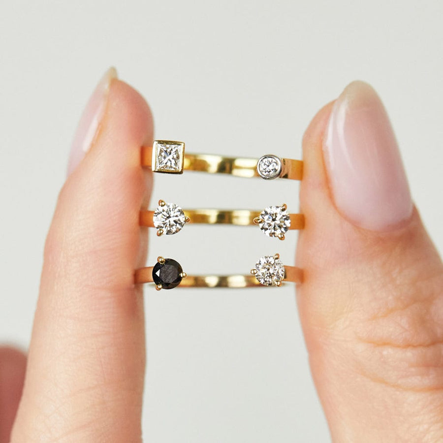 Sophia Perez Jewellery Rings The Dot Ring with Black & White Diamonds